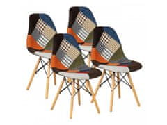 Wellhox Súprava 4 patchworkových stoličiek
