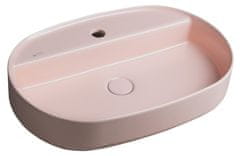 ISVEA , INFINITY OVAL keramické umývadlo na dosku, 60x40 cm, matná ružová Salmon, 10NF65060-2S