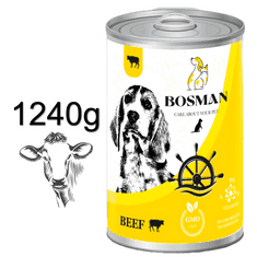 Bosman konzerva pre dospelých psov s hovädzím mäsom 1240g