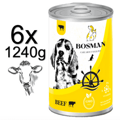 Bosman konzerva pre dospelých psov s hovädzím mäsom 6x1240g
