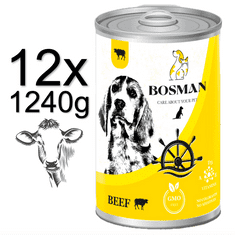 Bosman konzerva pre dospelých psov s hovädzím mäsom 12x1240g