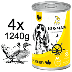 Bosman konzerva pre dospelých psov s hydinou 4x1240g