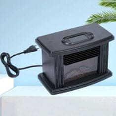 Smart Plus Elektrický ohrievač 3D Flame Mountain Fan Heater s diaľkovým ovládaním Vnútorný elektrický krb Zimný ohrievač pre domácnosť