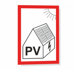 PV symbol na fotovoltaiku Samolepka 105 x 148 mm (A6) tl. 0.5 mm - Kód: 18236