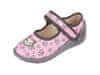 Ružové detské papuče s koženou vložkou, papuče pre dievča Weronika mačka ZETPOL 22 EU