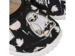Čierne detské tenisky/papuče pre dievčatá s motívom Hedwigy, detské papuče so sovou Julia na suchý zips ZETPOL. 27 EU