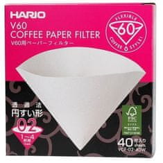 Hario papierové filtre V60-02, biele, 40 ks