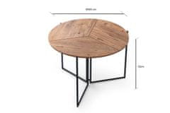 Kalune Design Jedálenský stôl YAPRAK 100 cm čierny/borovica