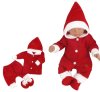 Z&Z 3-dílná pletená souprava, kabátek, kalhoty a botičky Baby Santa, červená, vel. 74