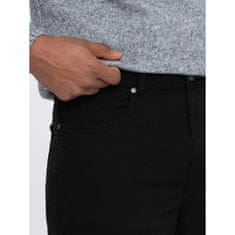 OMBRE Pánske chino nohavice na mieru V1 OM-PACP-0151 čierne MDN124713 XL