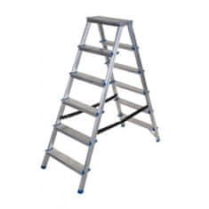 DRABEST rebrík AL 2x6 obojstranný / schodíky DRABEST