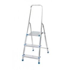 DRABEST rebrík AL 3 jednostranný s madlom / schodíky 1 x 3
