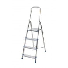 DRABEST rebrík AL 4 jednostranný s madlom / schodíky 1 x 4