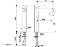 KFA armatura Angelit umývadlová batéria biela-chróm + click/clack (4722-612-40)