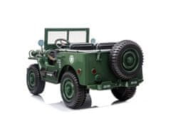 Mamido Detský elektrický Jeep Willys 4x4 trojmiestny zelený