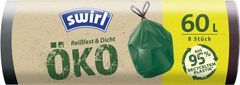 Swirl Vrecia Swirl EKO, na odpad, zaťahovacie, zelené, 60 lit., 8 ks