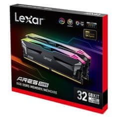 LEXAR ARES DDR5 32GB (kit 2x16GB) UDIMM 6800MHz CL34 XMP 3.0 & EXPO - RGB, Heatsink, čierna