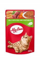 My Love mokré krmivo pre mačky - Teľacie mäso so zeleninou v želé 24x100g