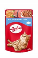 Hau&Miau My Love mokré krmivo pre mačky - Ryba v omáčke 24x100g
