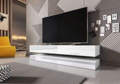 VIVALDI TV stolík Fly 140 cm biely mat/biely lesk