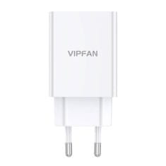 Vipfan Sieťová nabíjačka Vipfan E03, 1x USB, 18 W, QC 3.0 + Lightning kábel (biela)