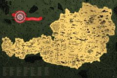 Stieracia mapa Rakúska Deluxe - zlatá