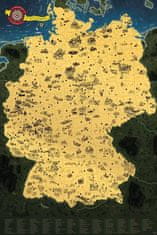 Stieracia mapa Nemecka Deluxe - zlatá