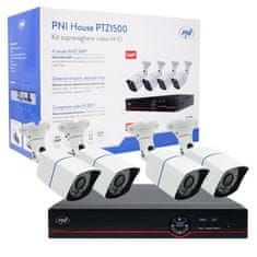 PNI House PTZ1500 5MP AHD video monitorovacia sada DVR a 4 vonkajšie kamery