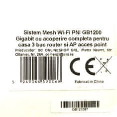 PNI GB1200 Gigabitový Wi-Fi Mesh systém 3 prístupový