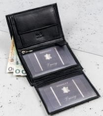 RONALDO Pánska kožená peňaženka s priehradkou na zips