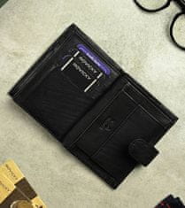 RONALDO Klasická kožená peňaženka so zapínaním na cvok