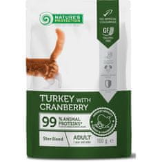 Nature's Protection Cat vreciek. Sterilised Turkey and Cranberry 100g