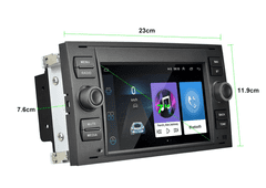 Podofo 2GB RAM Autorádio Ford Focus, Transit, Kuga, MONDEO, GALAXY, FUSION, C-MAX, S-MAX, CONNNECT, Android Rádio Pre FORD s GPS navigáciou, WIFI, Bluetooth