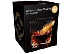 Winkee Moderný pohár na whisky s držiakom na cigary