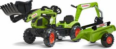Falk AKCE - FALK Šlapací traktor 2040N Claas Arion 410 s nakladačem, rypadlem a vlečkou