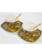 ZAKLADNICA DOBRIH I. Porcelánová kávová súprava s dekorom Klimt Kiss