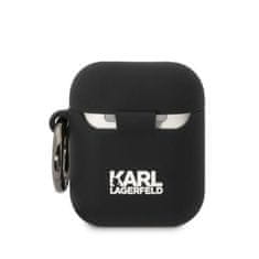 Karl Lagerfeld 3D Head puzdro na AirPods 1/2, čierne