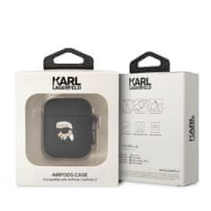 Karl Lagerfeld 3D Head puzdro na AirPods 1/2, čierne