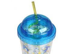 Sonic the Hedgehog SONIC Priehľadný pohár so slamkou/bidón s flitrami 650 ml