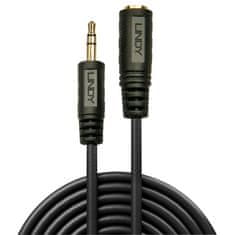 Lindy Kábel 3,5mm stereo jack M/F 2m, čierny, pozl. konektor, Premium