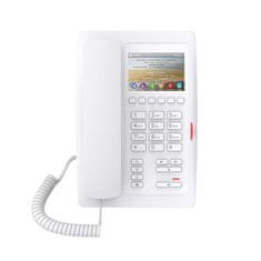 H5 hotelový IP biely telefón, 2SIP, 3,5" bar. displ., 6 progr. hr., USB, PoE