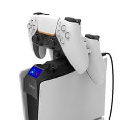 Ipega P5S016 Dual Charger Dock s Držiakom na Slúchadlá a Ovládače pre PS5 Slim White