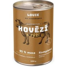 Louie konz. pre psov hovädzie s ryžou 1200 g
