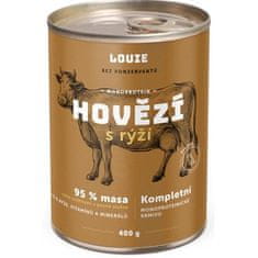 Louie konz. pre psov hovädzie s ryžou 400 g