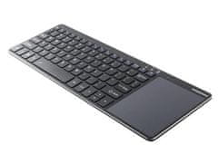 MC-TPK1 bezdrôtová multimediálna klávesnica s touchpadom, tenký profil, US layout, USB nano prijímač, čierna