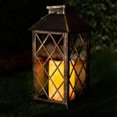 LUMILED 2x Solárna záhradná lampa LED stojacia závesná patina LIRIO 28cm