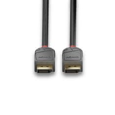 Lindy Kábel DisplayPort M/M 15m, 2K@60Hz, DP v1.1, 10.8Gbit/s, čierny, pozl. konekt, Anthra Line