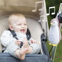 ZAZU Tučniak ZOE Musicbox s bezdrôtovým reproduktorom, Ružový - použité