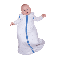 NATULINO Natulino zimný spací vak pre bábätko, NATURAL WHITE LITTLE GREY LEAVES / NAVY, 3vrstvovy, S (0 - 6 mesiacov)
