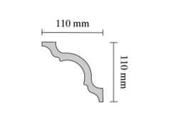 Decosa Stropné rohové polystyrénové lišty A110 (rozmer 110x110)